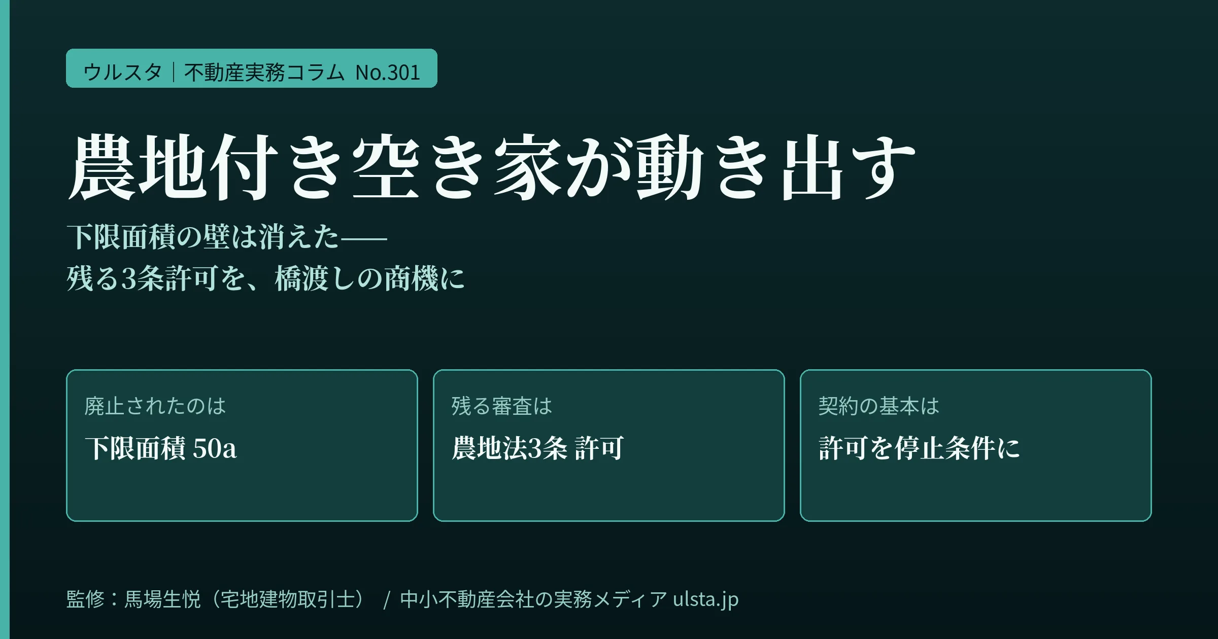農地付き空き家の実務2026