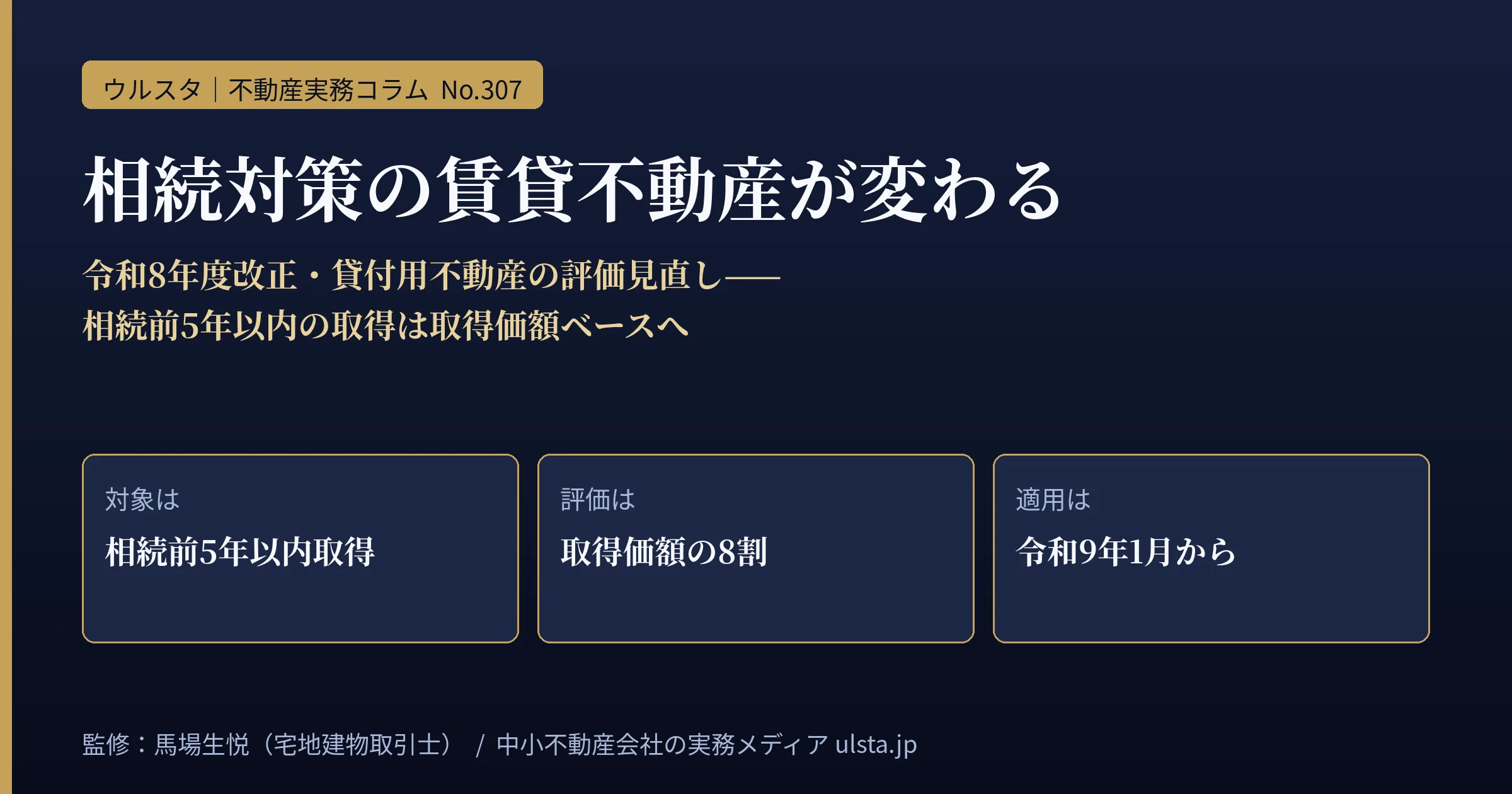 相続対策の賃貸不動産が変わる2026