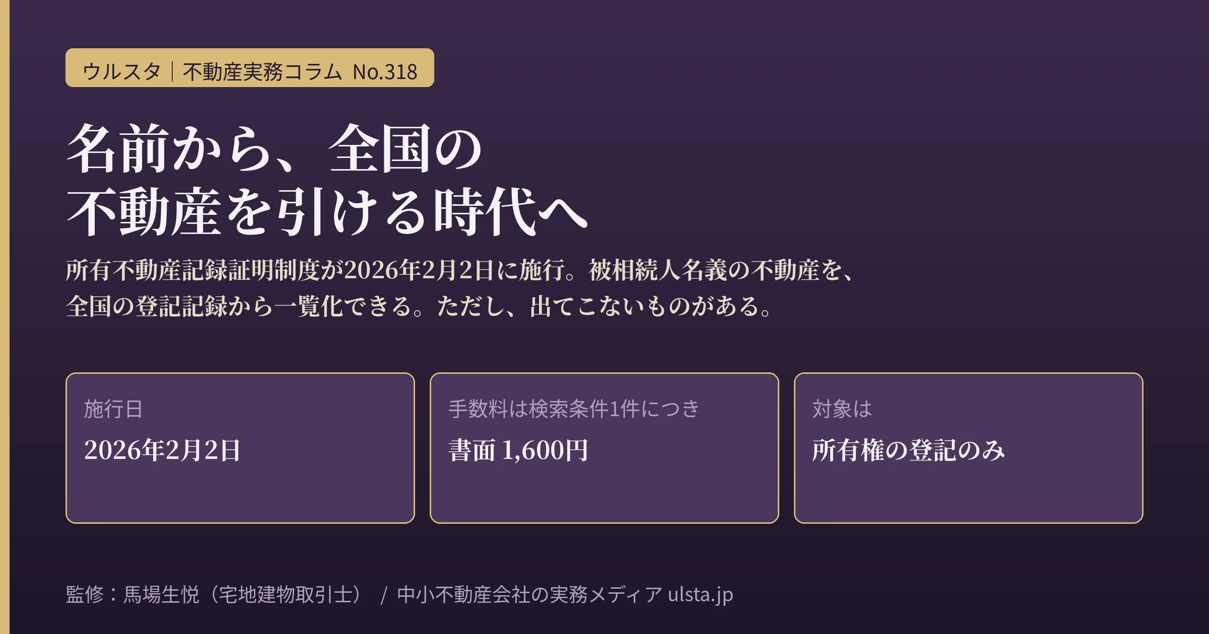 所有不動産記録証明制度2026