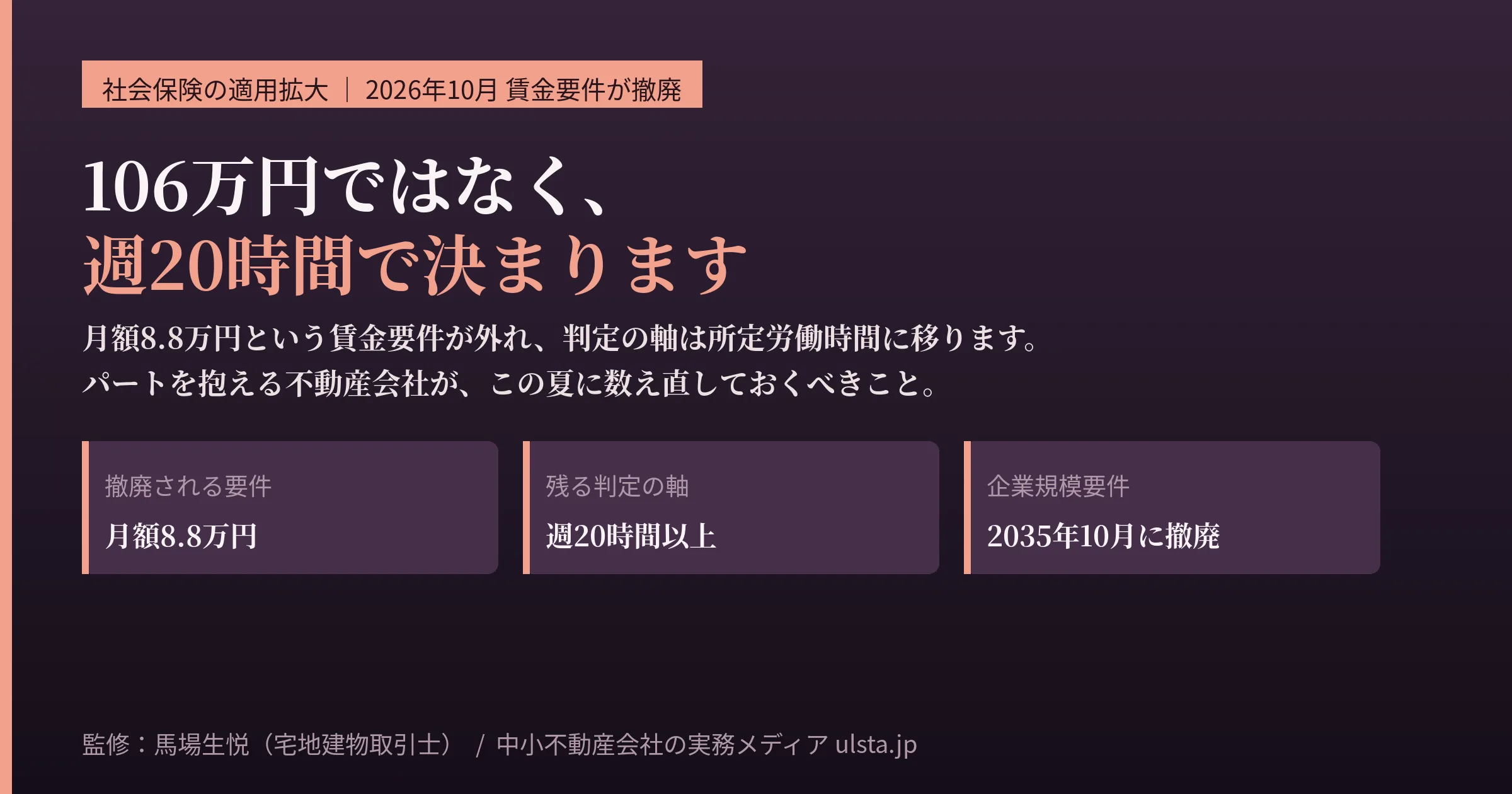 2026年10月の社会保険適用拡大でパートの加入判定が変わる