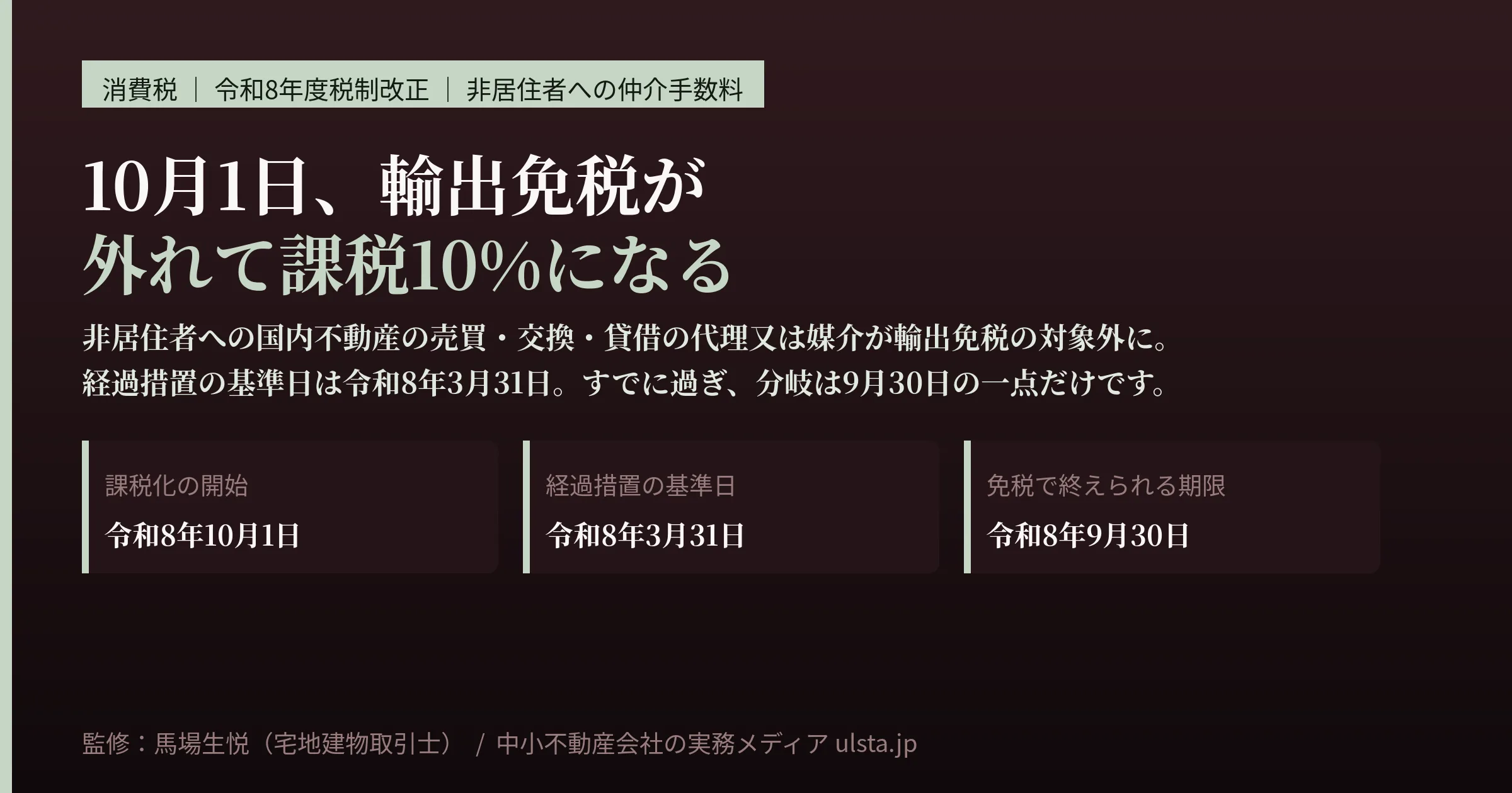 非居住者への仲介手数料が2026年10月から消費税10%課税